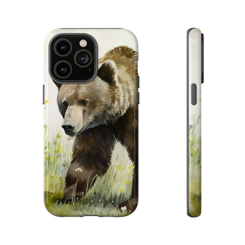 Grizzly Bear in a Field - Impact Resistant Phone Case iPhone 14 Pro Max Glossy